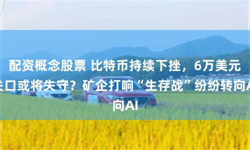 配资概念股票 比特币持续下挫，6万美元关口或将失守？矿企打响“生存战”纷纷转向AI