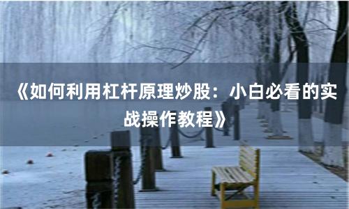 《如何利用杠杆原理炒股：小白必看的实战操作教程》